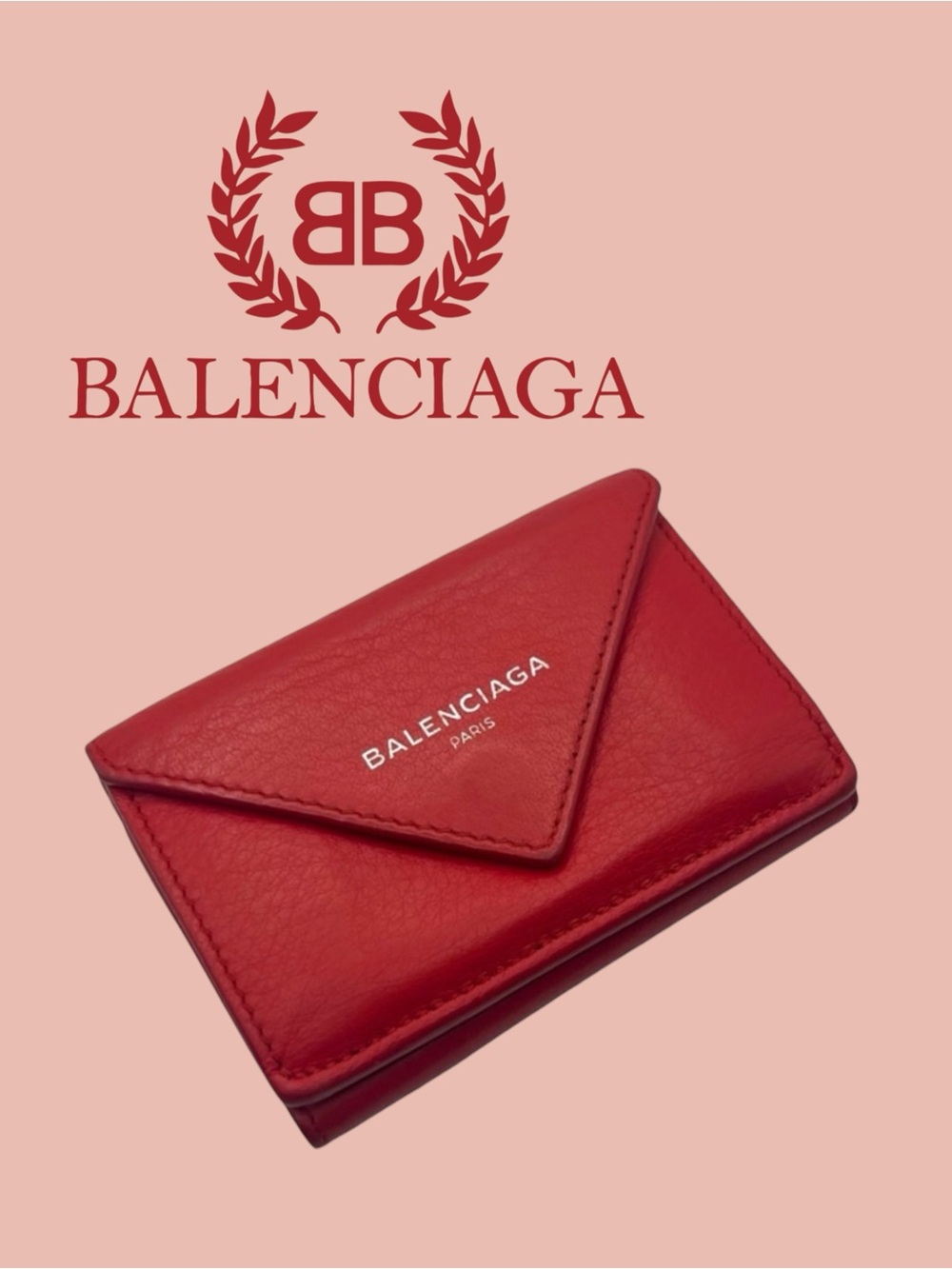 Balenciaga Papier Mini Wallet in Red